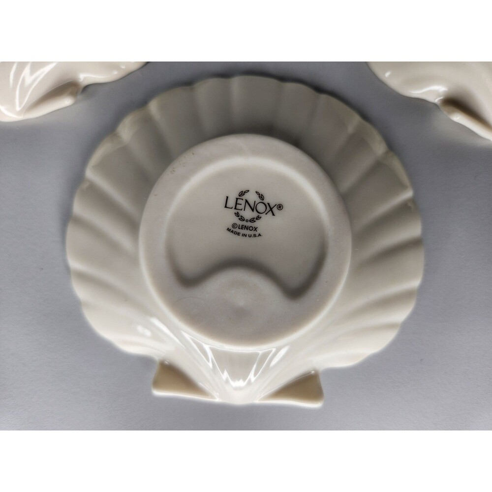 Gorgeous Vintage Lenox Sea Shell Scallop Shape All Purpose Dish 4” Set of 3 - Picture 3 of 6